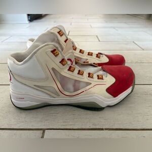 Reebok Q96 Cross Examine Mens Size 12 White Red Basketball Shoes